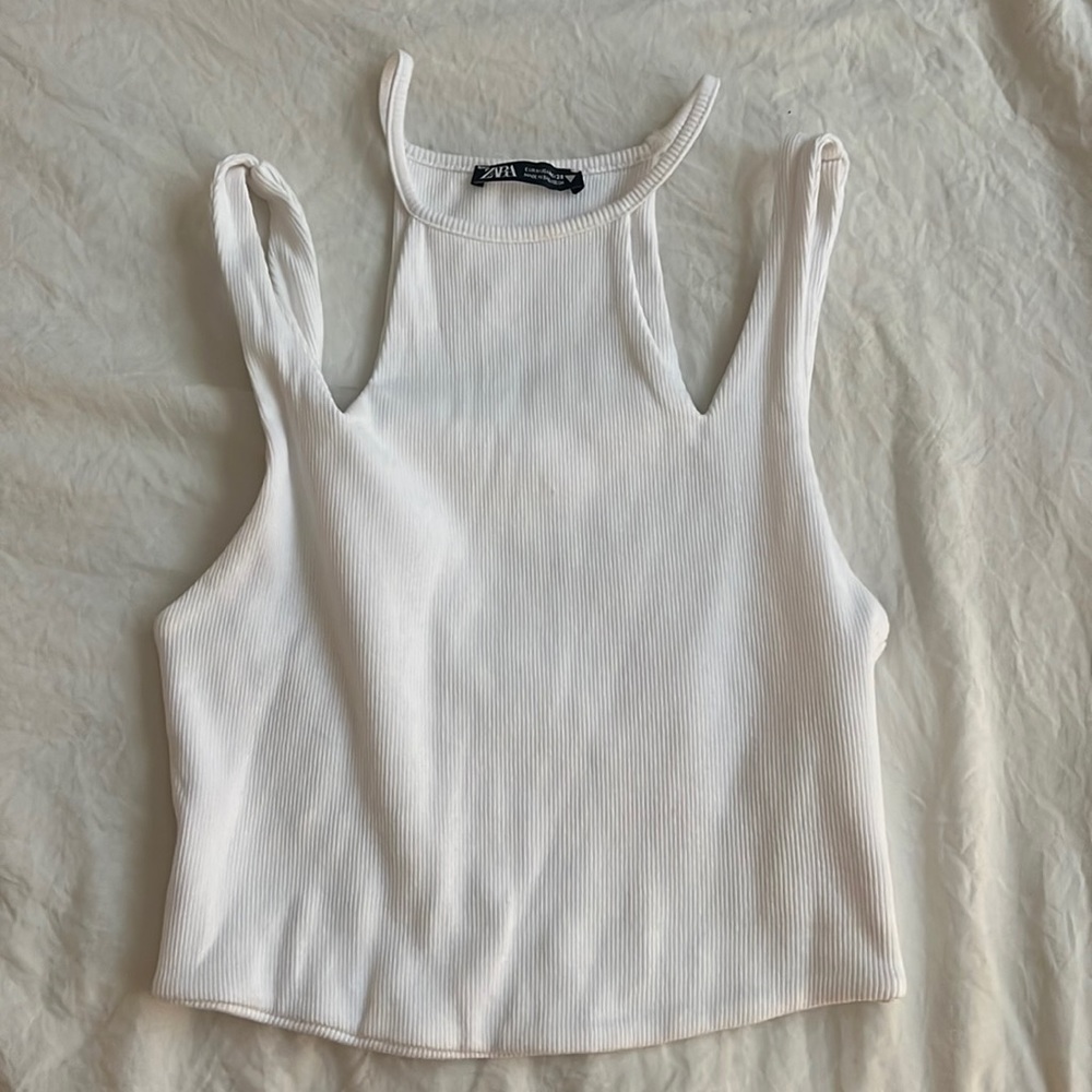 Zara cropped cut out tank top